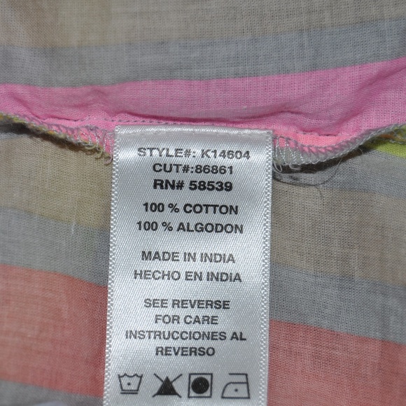 'FINAL' KFTK Vertical Striped Short Sleeve Top C4 - Picture 7 of 8